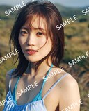 松田里奈（櫻坂46）1st写真集「まつりの時間」タワーレコード渋谷店特典のB3折り目なしポスターサンプル画像。（撮影：北浦敦子）
