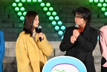 左から上戸彩、森川智之。映画「『ズートピア2』ZOOJOJI大ヒット祈願イベント」より。