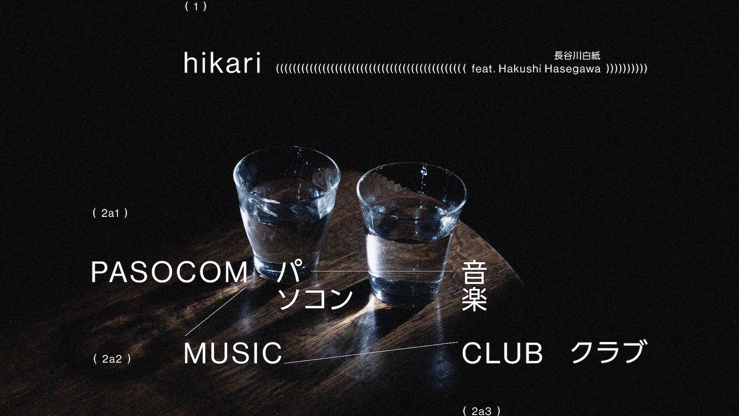 パソコン音楽クラブ「hikari（feat. 長谷川白紙）」ミュージックビデオのサムネイル。