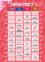 「FM802 ROCK FESTIVAL RADIO CRAZY 2025」12月28日タイムテーブル
