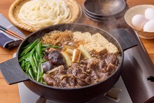 キッコーマン監修の目黒蓮流すき焼き。