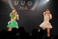 島崎友莉亜（アップアップガールズ（２））と高見汐珠（アップアップガールズ（プロレス））。