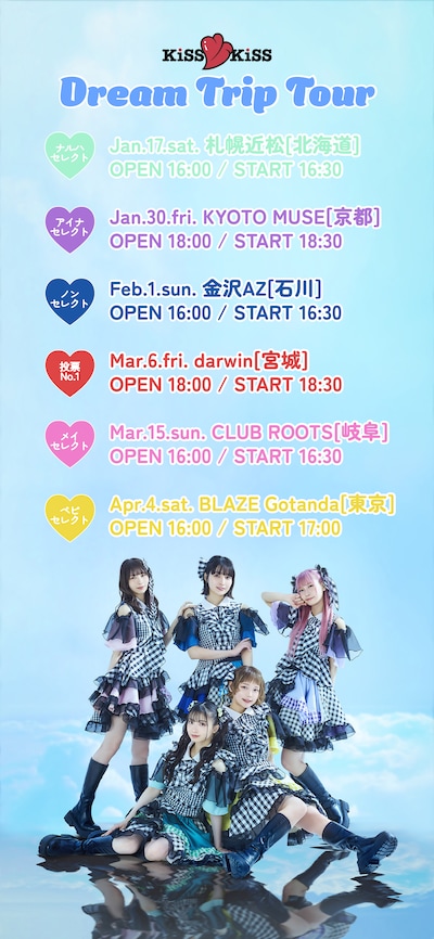 「KiSS KiSS Dream Trip Tour」告知ビジュアル