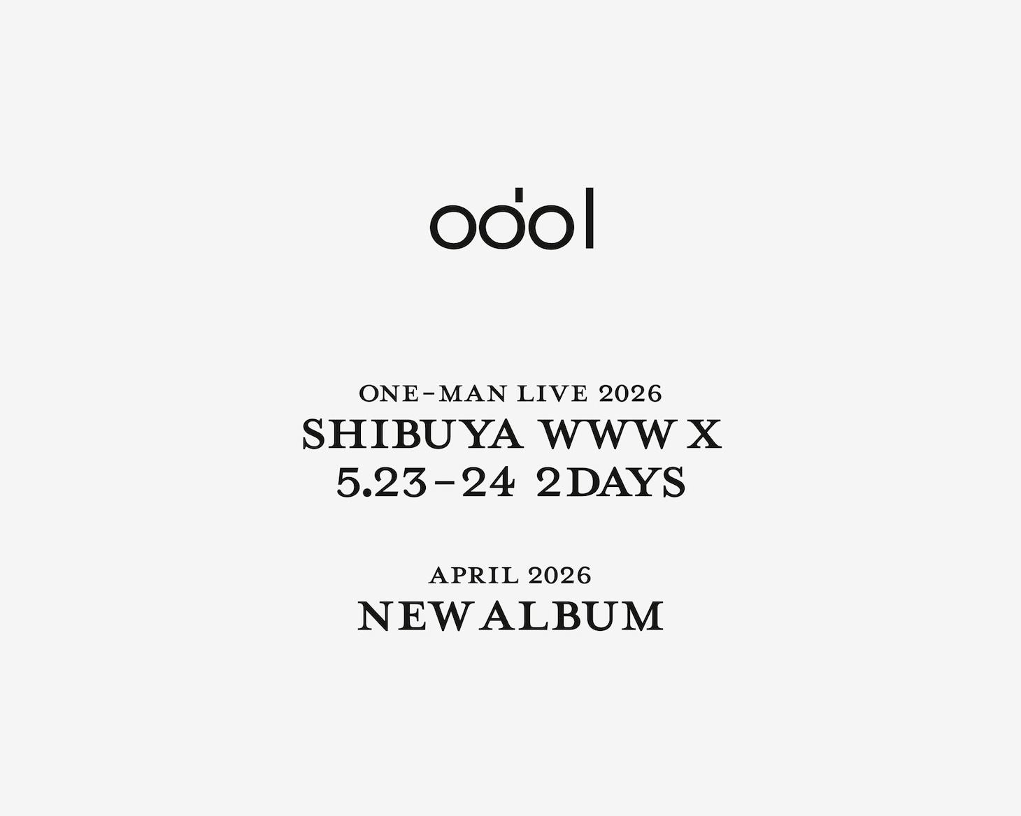 「odol ONE-MAN LIVE 2026」告知ビジュアル