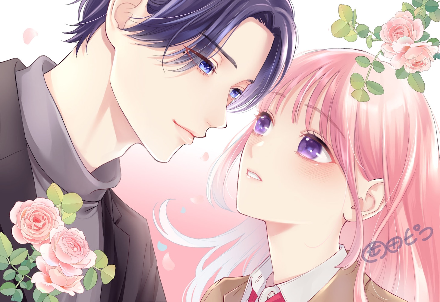 「黒崎さんの一途な愛がとまらない」実写ドラマ化記念描き下ろしイラスト ©岡田ピコ／COMICポラリス © NTV