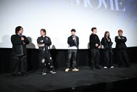 「UVERworld THE MOVIE: 25 to EPIPHANY」公開記念舞台挨拶の様子。