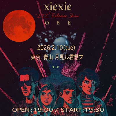 「xiexie "zzz" Release Show ‒ OBE」告知ビジュアル