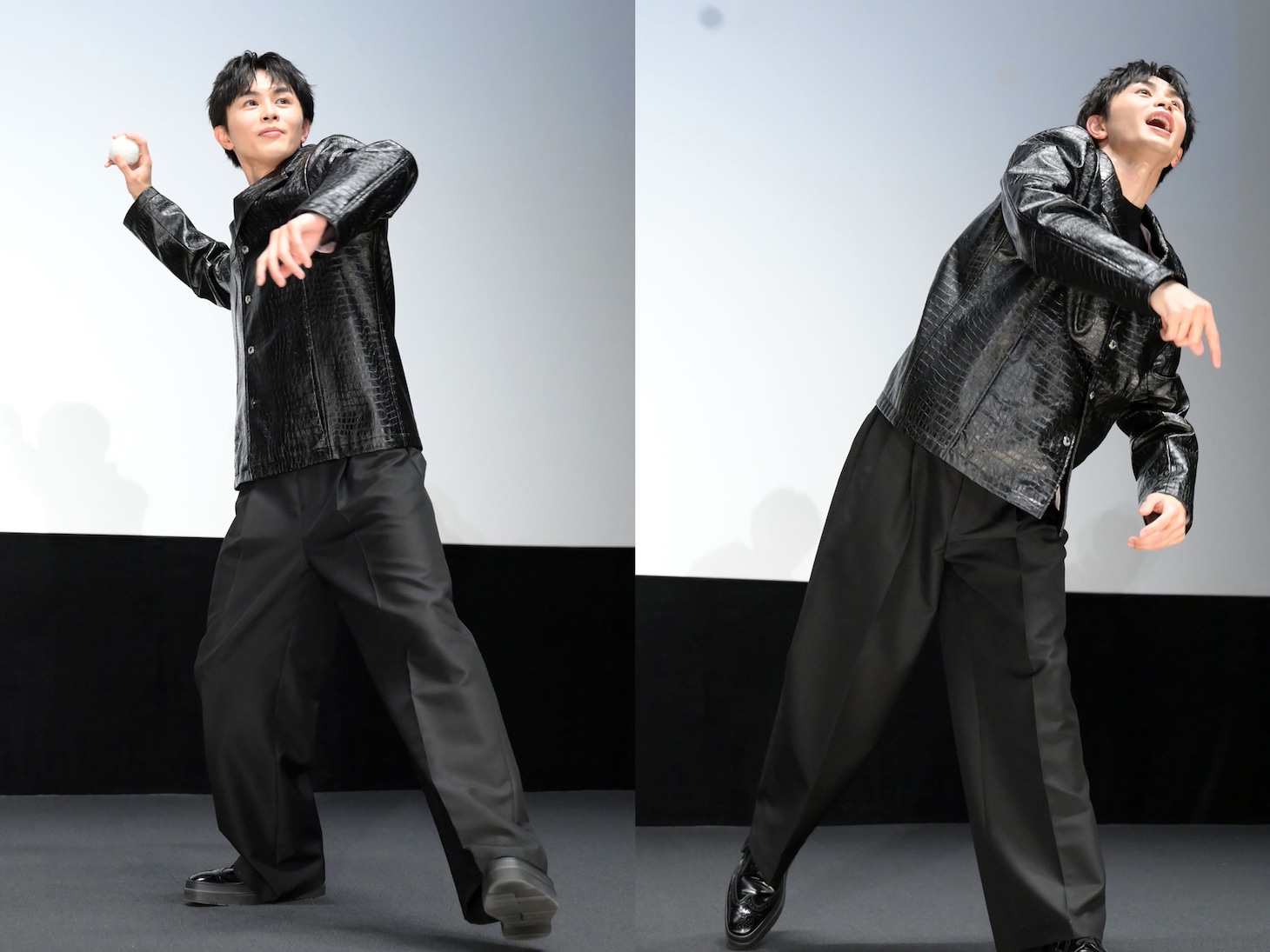 草川拓弥（超特急）のボール投げの様子。