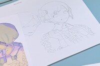 福来あざみの初期案。胸元や襟にもフリルが。