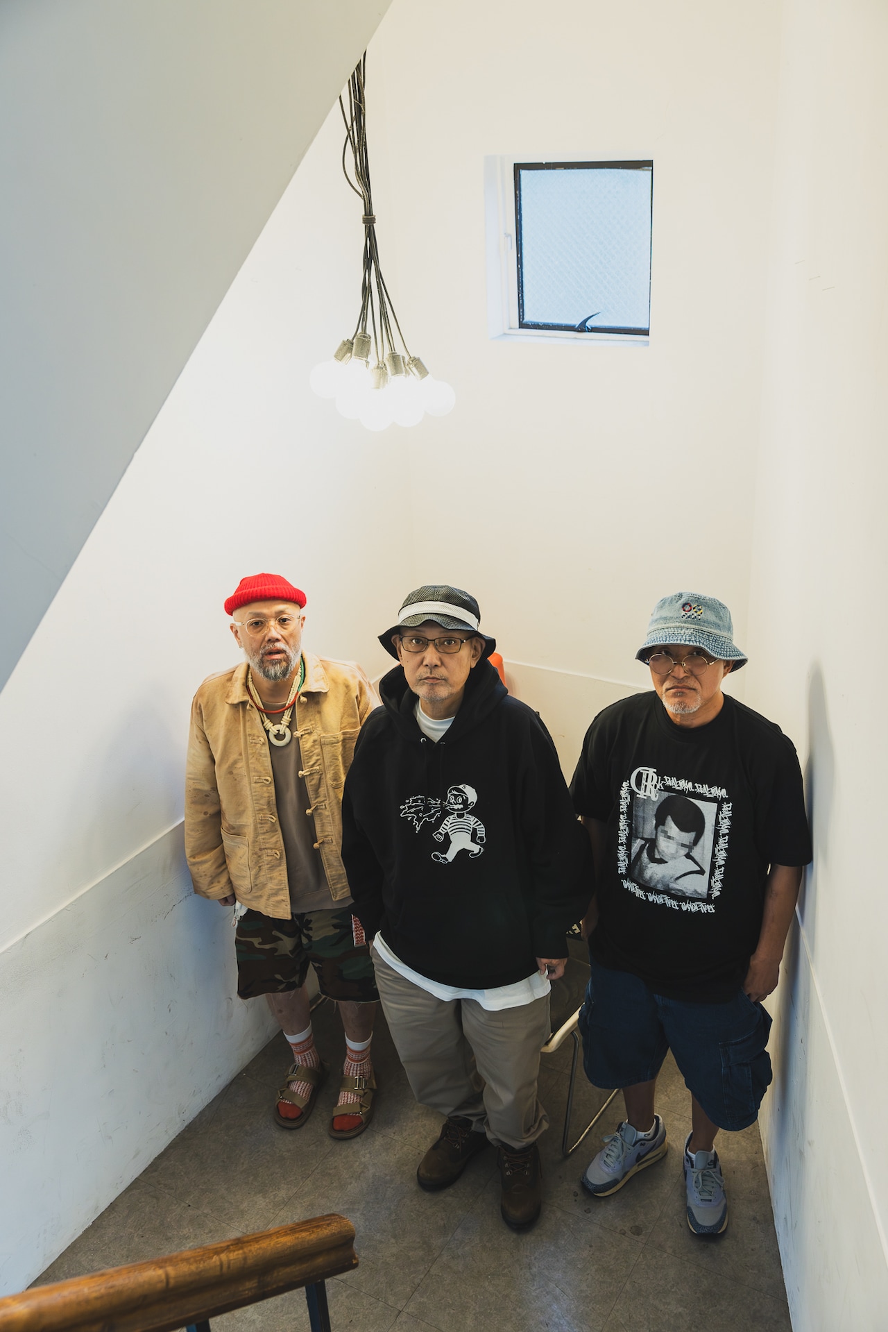 左からIGNITION MAN aka ヒデボウイ、NIPPS、CQ。