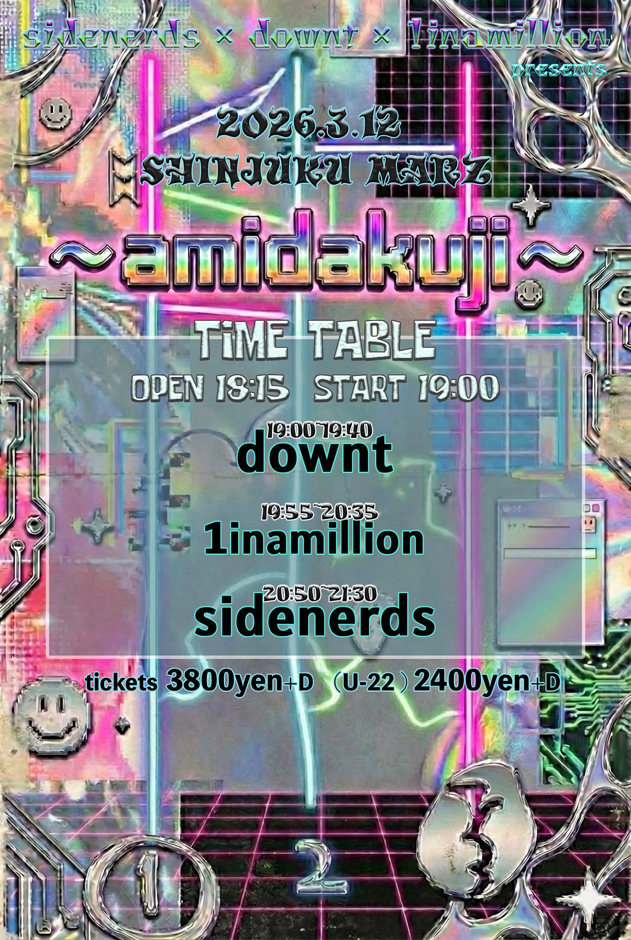 sidenerds、downt、1inamillionが初の共同企画「amidakuji」開催
