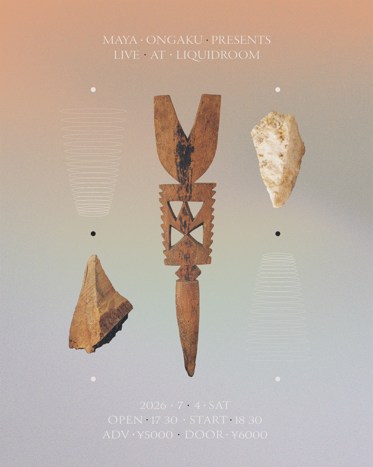 「maya ongaku LIVE AT LIQUIDROOM」告知ビジュアル。