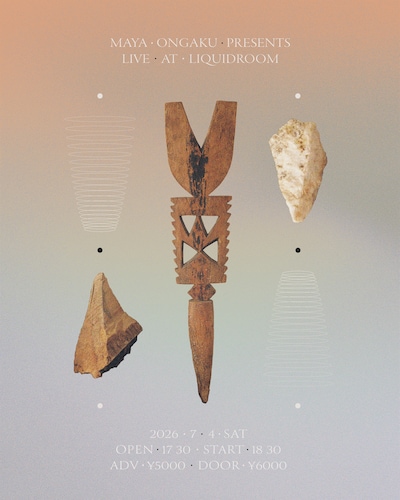 「maya ongaku LIVE AT LIQUIDROOM」告知ビジュアル。