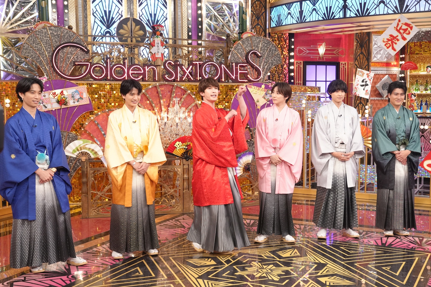 「Golden SixTONES お正月3時間スペシャル」より、SixTONES。©︎日本テレビ
