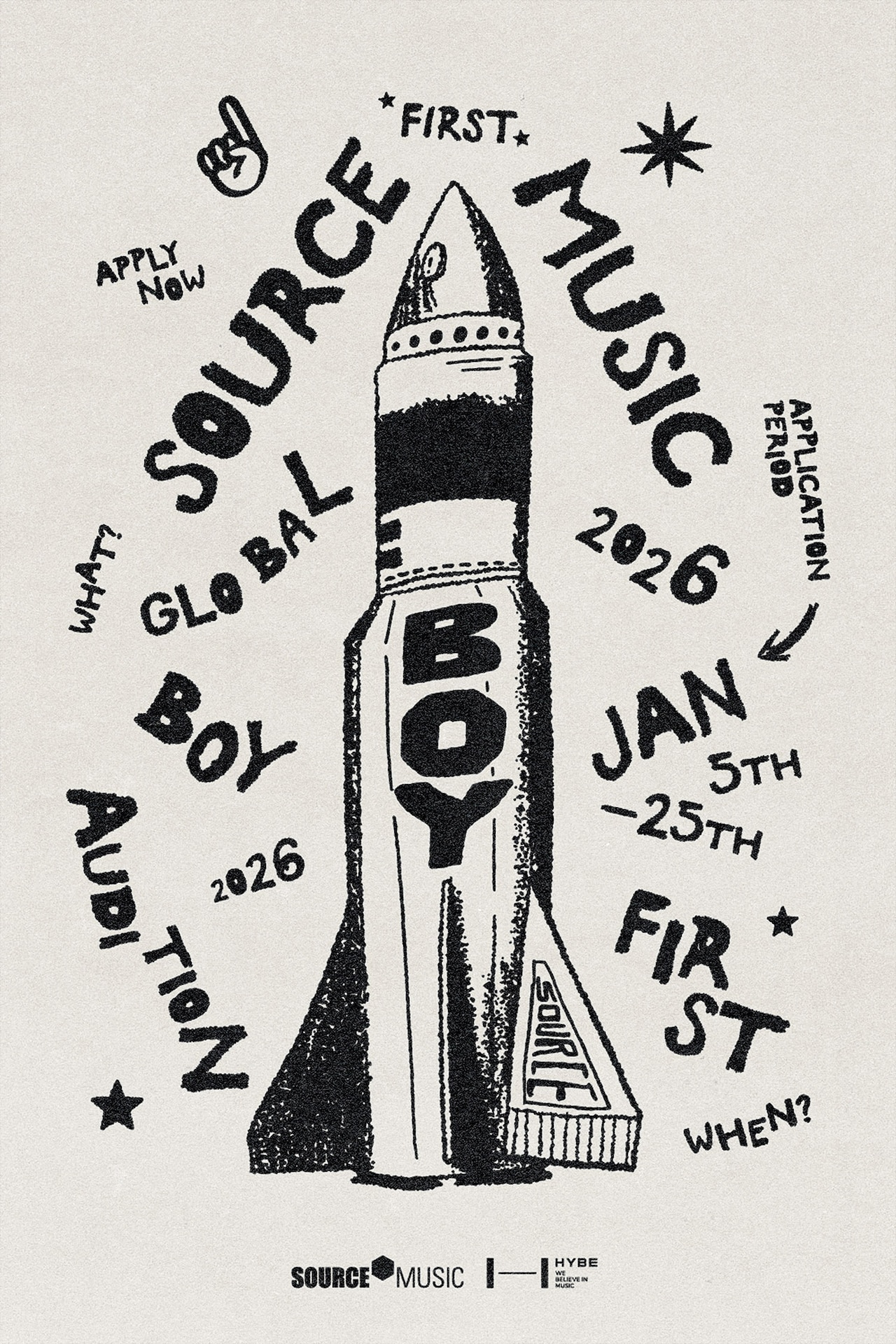 LE SSERAFIM所属のHYBE傘下レーベルが初のボーイグループ結成、SOURCE MUSIC男子練習生のオーディション開催