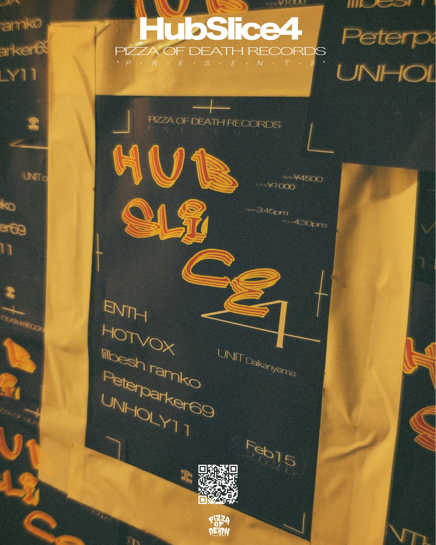 「PIZZA OF DEATH RECORDS presents “Hub Slice vol.4”」フライヤー