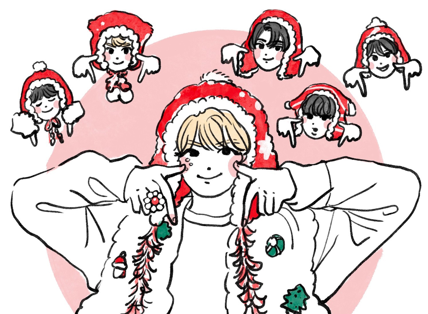 今月のイラスト：NCT WISHの全力「TT（原曲：TWICE）」。