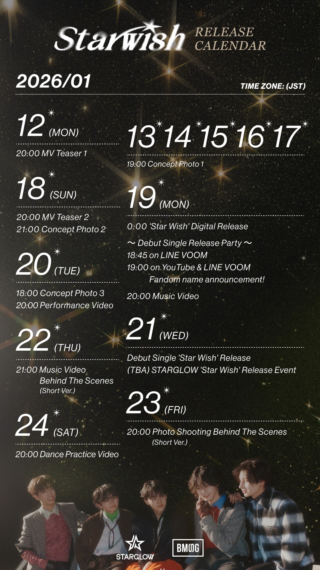 STARGLOW「Star Wish」リリースカレンダー