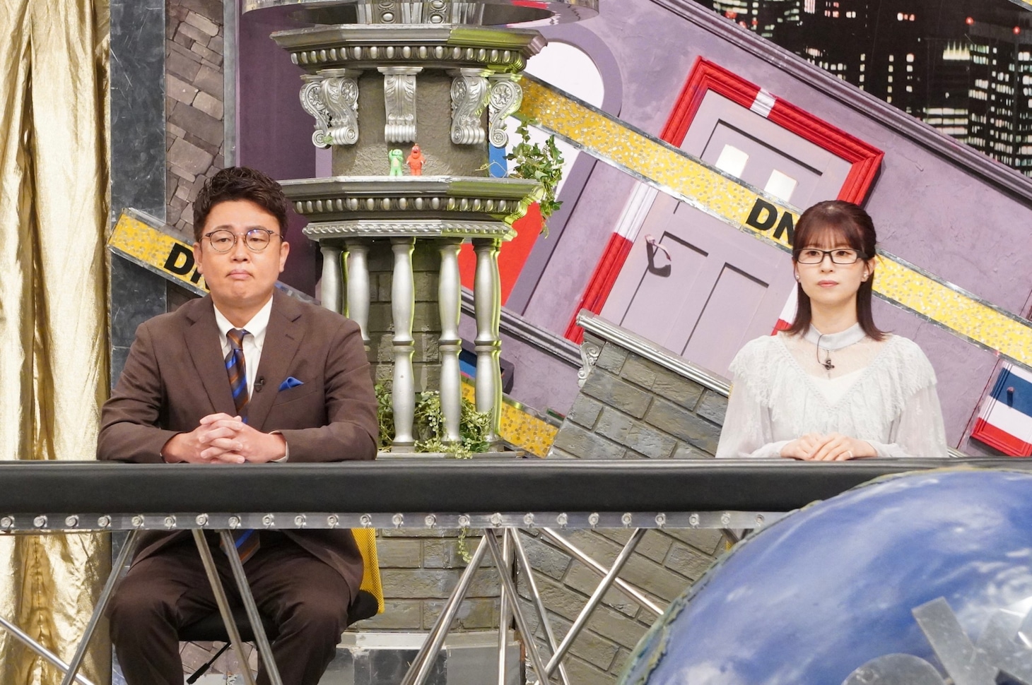 「全力！脱力タイムズ」より。左から橋本直（銀シャリ）、松田好花（日向坂46）。©フジテレビ