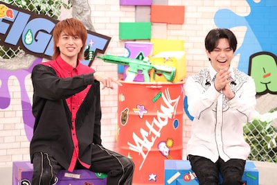 「NO！蛙化選手権」に挑んだAぇ! groupの小島健、正門良規。「Aぇ! groupのQ＆Aぇ!」より。