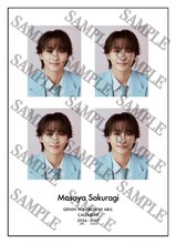 桜木雅哉。「原因は自分にある。カレンダー2026.4-2027.3」スタダ便特典の履歴書サイズソロカット。