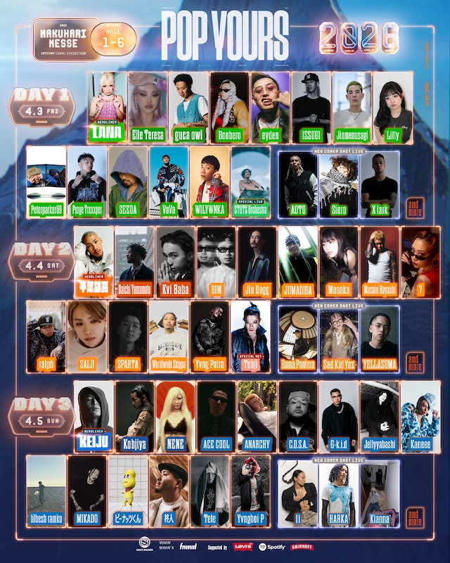 「POP YOURS 2026」出演者