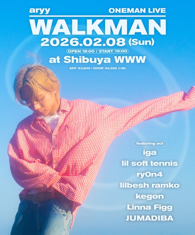 「aryy ONEMAN LIVE – WALKMAN」ビジュアル