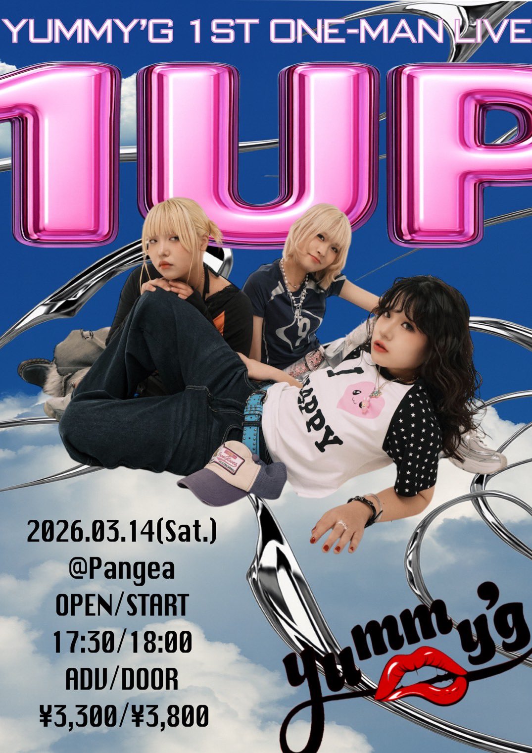 yummy'gワンマンライブ「1 UP」ビジュアル