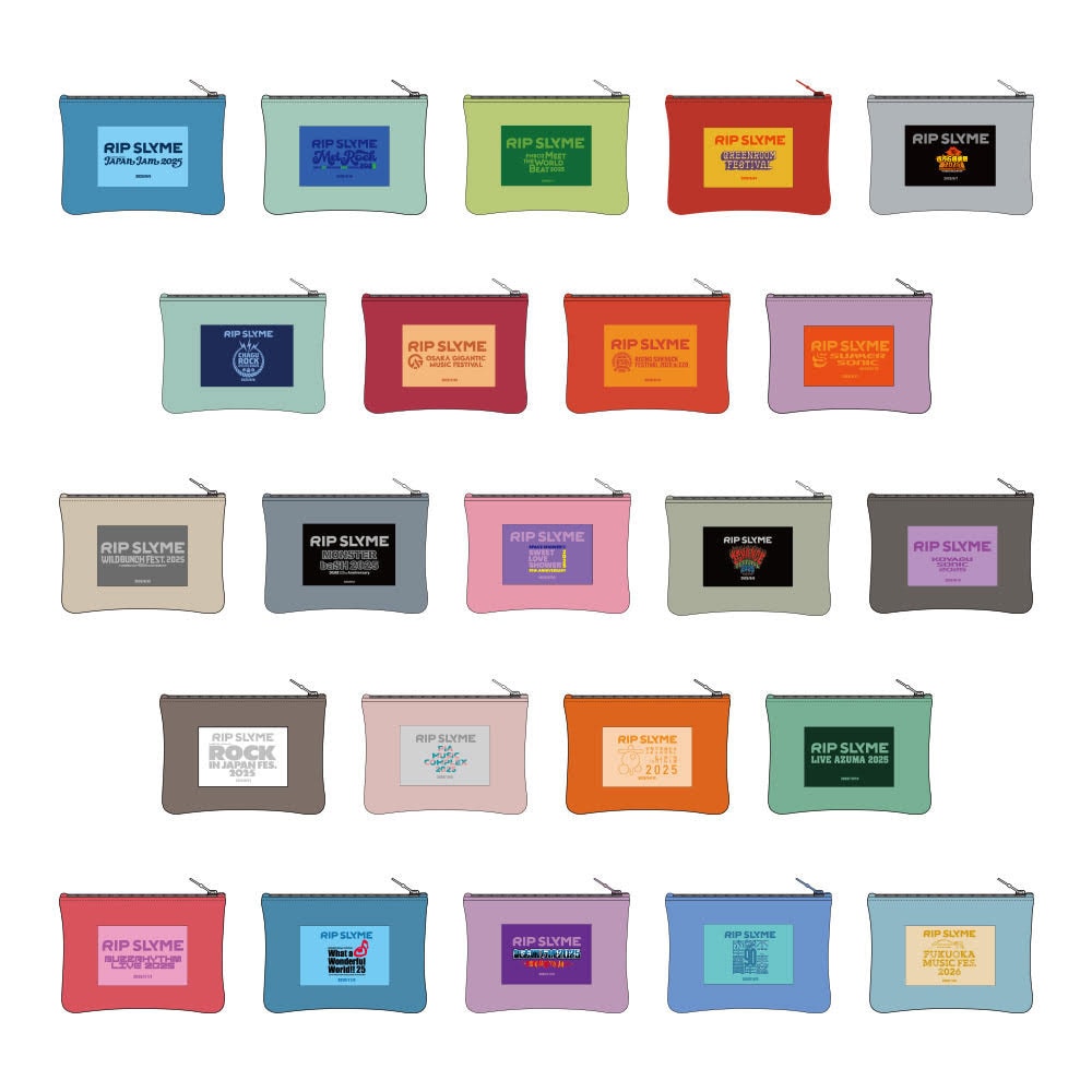 RIP SLYMEが各地音楽フェスを彩ったDJ幕をポーチに、売上の一部を寄付