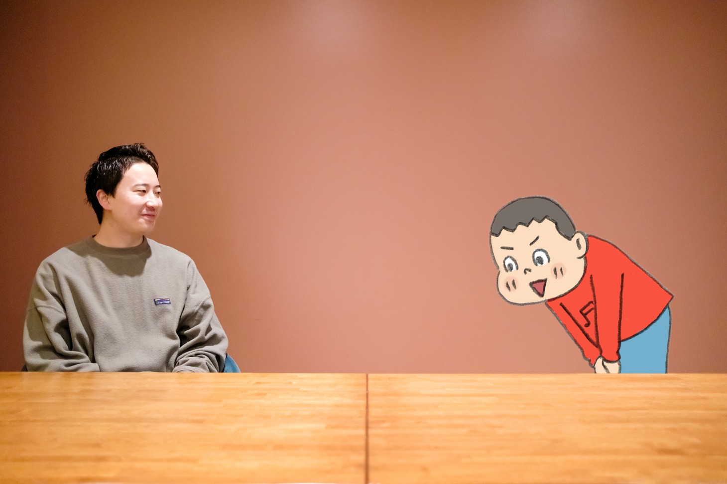 お礼を言うキニナル君。