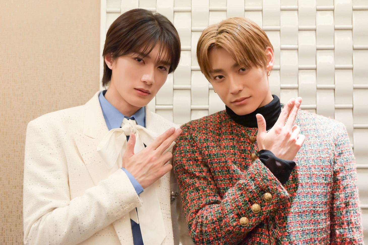 山中柔太朗（M!LK）と髙松アロハ（超特急）。