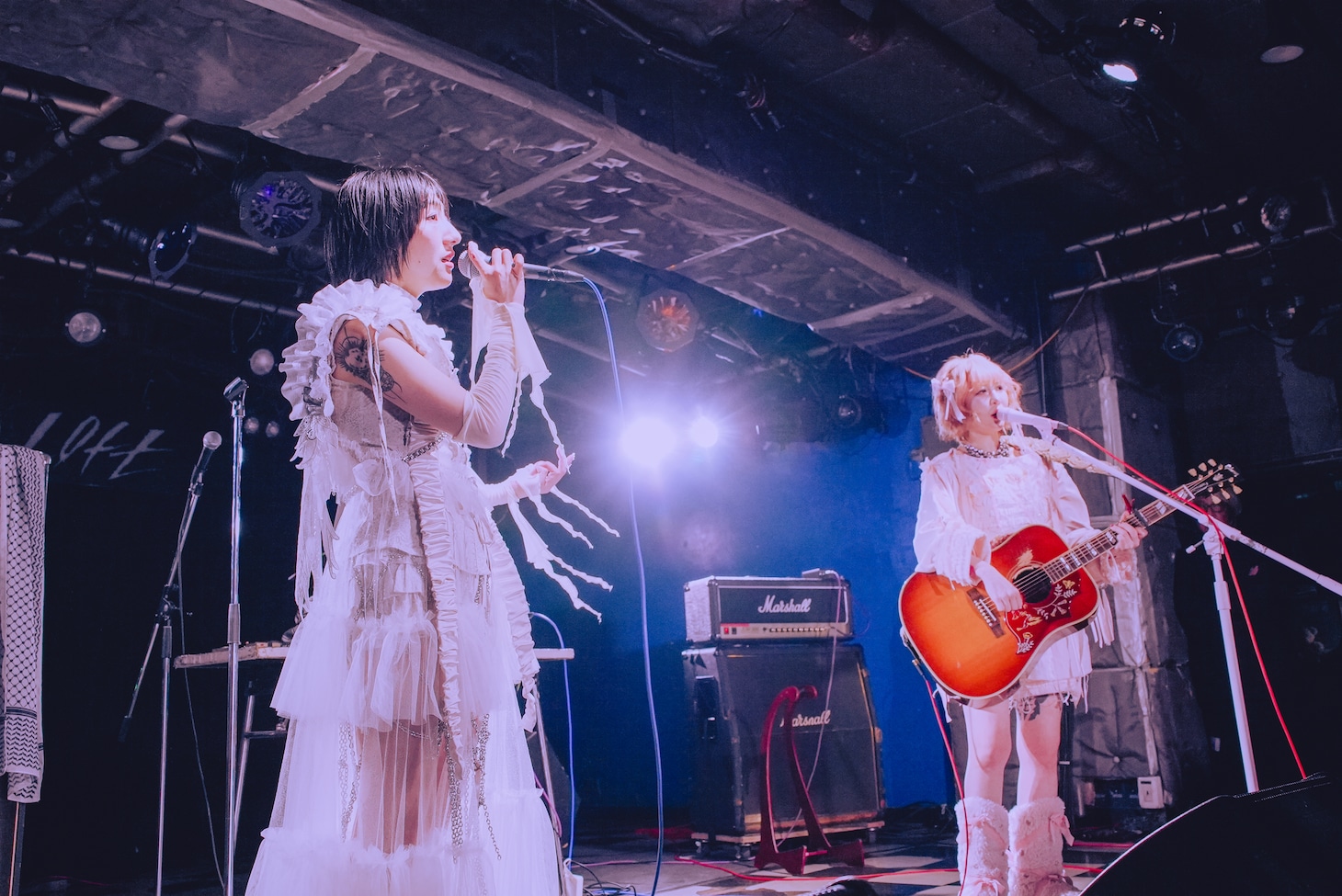 左から春ねむり、大森靖子。（撮影：汐留シユ）