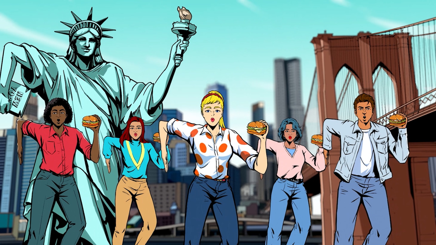 「行った気になる！N.Y. バーガーズ」新テレビCMより。