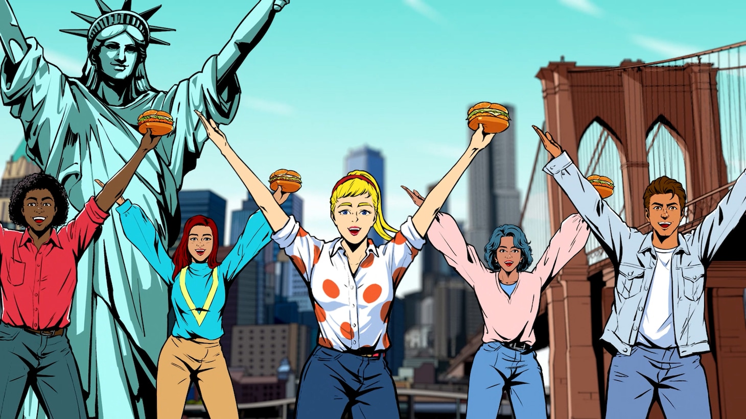 「行った気になる！N.Y. バーガーズ」新テレビCMより。