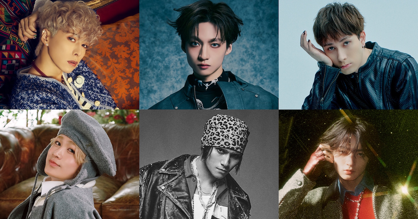 上段左から佐野文哉（OWV）、志賀李玖（ICEx）、ジャン海渡（SUPER★DRAGON）、下段左から田中笑太郎（DXTEEN）、龍（THE RAMPAGE）、RUI（STARGLOW）。