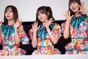 左から山岡真衣（齊藤京子）、清水菜々香（仲村悠菜）、辻元姫奈（桜ひなの）。