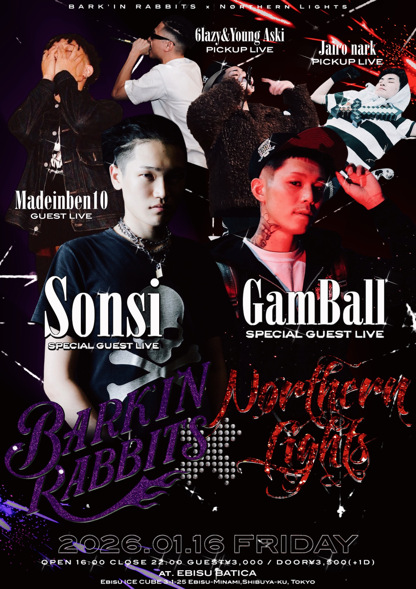 「Nørthern Lights×BARKIN RABBITS」フライヤー