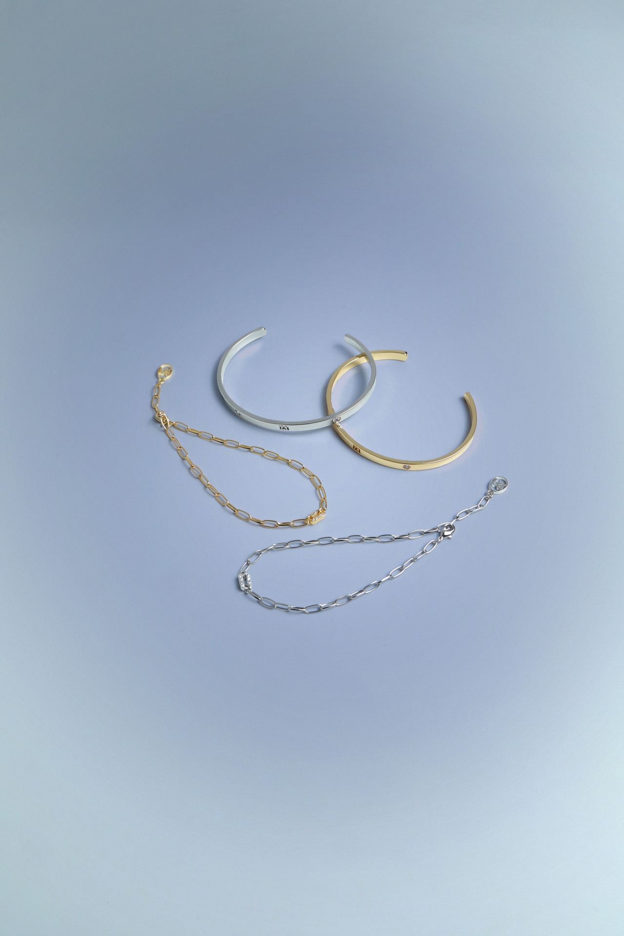 「mauve by Aki Suda」Metal Shine Bangle ＆ Bracelet Set