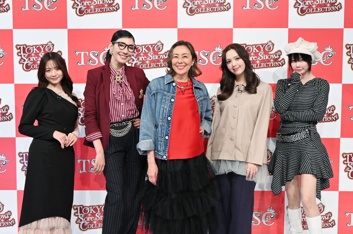 左から森香澄、アンミカ、RIKACO、藤田ニコル、あの。