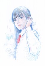 井頭愛海が演じる佐伯奈々子（さえきななこ）を押見修造が描き下ろしたイラスト。©「惡の華」製作委員会2026 ©押見修造／講談社