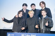 「BE:the ONE -START BEYOND DREAMS-」舞台挨拶でのBE:FIRST。