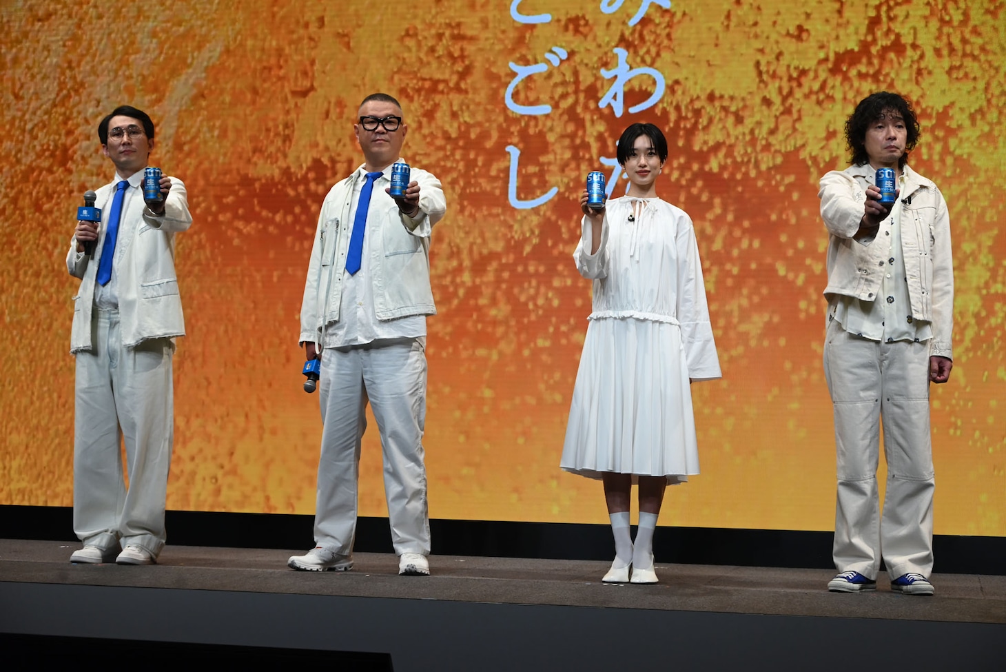 「サントリー生ビール」会見の様子。