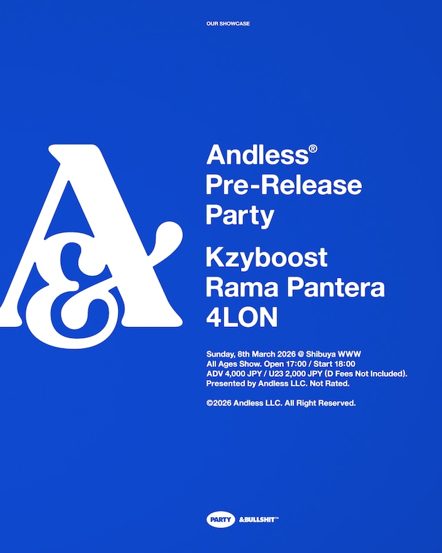 「Andless PRE-RELEASE PARTY」フライヤー