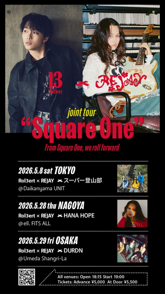 「Rol3ert × REJAY Joint Tour "Square One"」告知ビジュアル