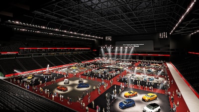 2030年に開業予定の「新秩父宮ラグビー場（仮称）」展示イベント利用時のイメージ。