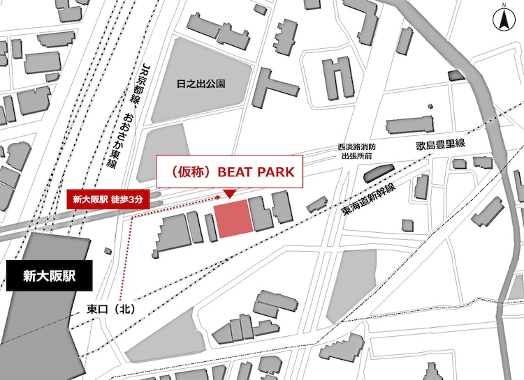 「（仮称）BEAT PARK（ビートパーク）」周辺図