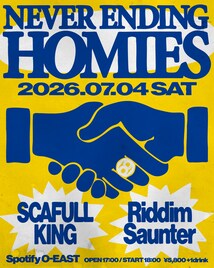 SCAFULL KINGとRiddim Saunterが初ツーマン、7月開催「Never Ending Homies」で