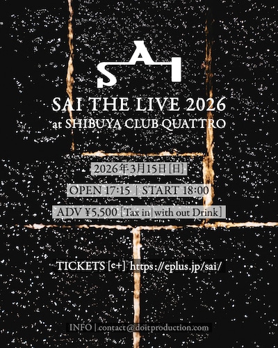 賽「SAI THE LIVE 2026 at SHIBUYA CLUB QUATTRO」告知画像