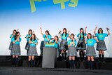 「ゼンブ・オブ・トーキョー」のバースデイ記念上映最終回記念舞台挨拶に登壇した日向坂46四期生。