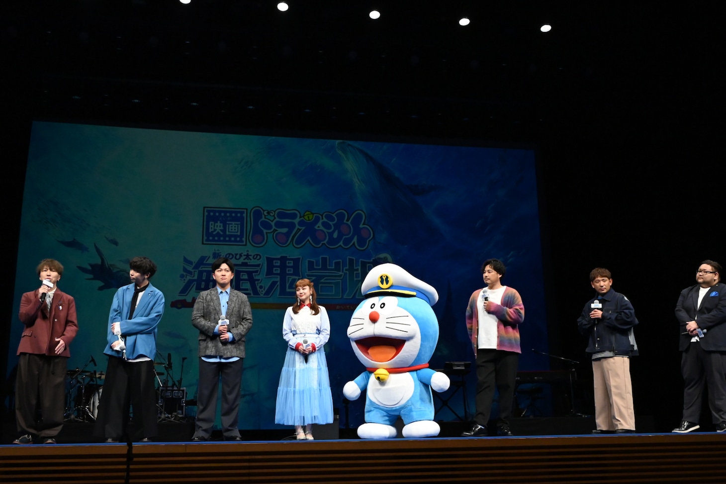 「『映画ドラえもん 新・のび太の海底鬼岩城』友達あつまれ～！映画ドラえもん公開直前特別試写会」の様子。